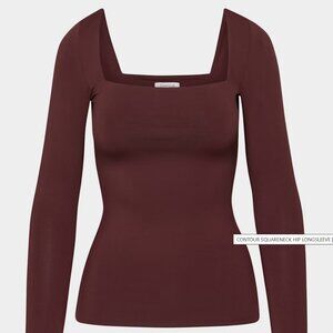 contour squareneck hip longsleeve size m - burgundy